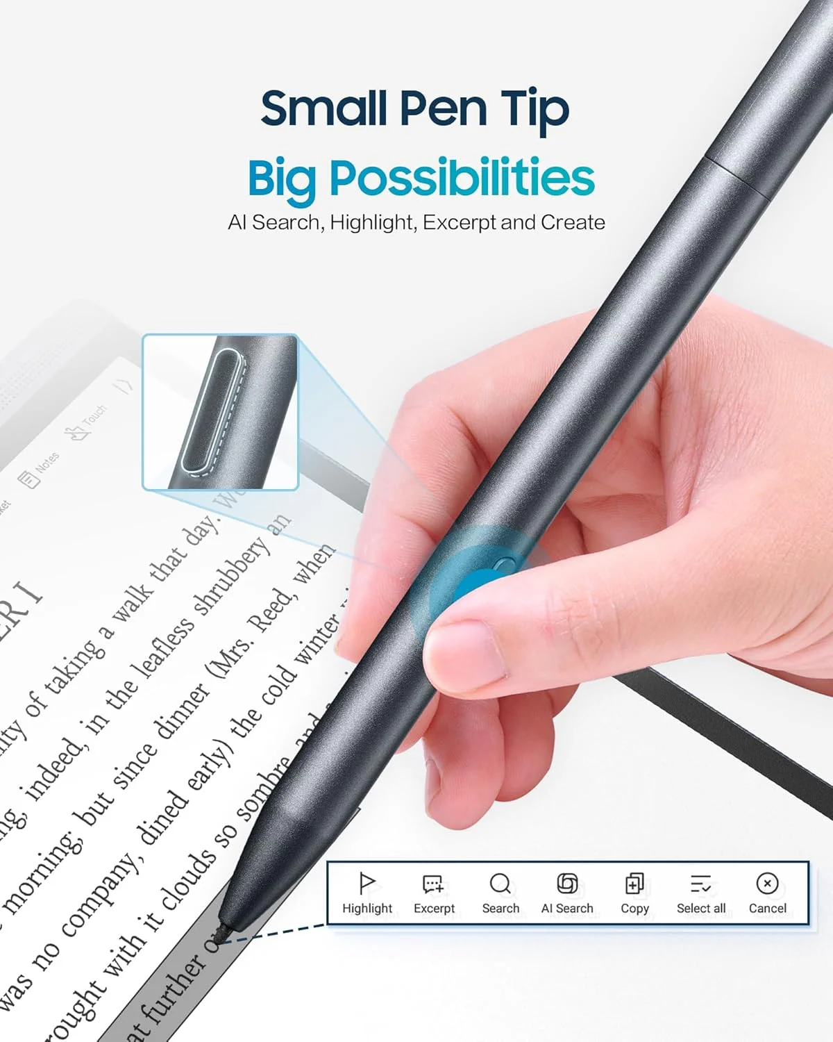 AINOTE Air 2 Bundle – 8.2" E Ink AI Note-Taking Tablet with Stylus, 4096 Pressure Levels, Digital Notebook with Voice-To-Text Transcription, Multi-Languages Support, Ideal for Meetings & Study - Image 9