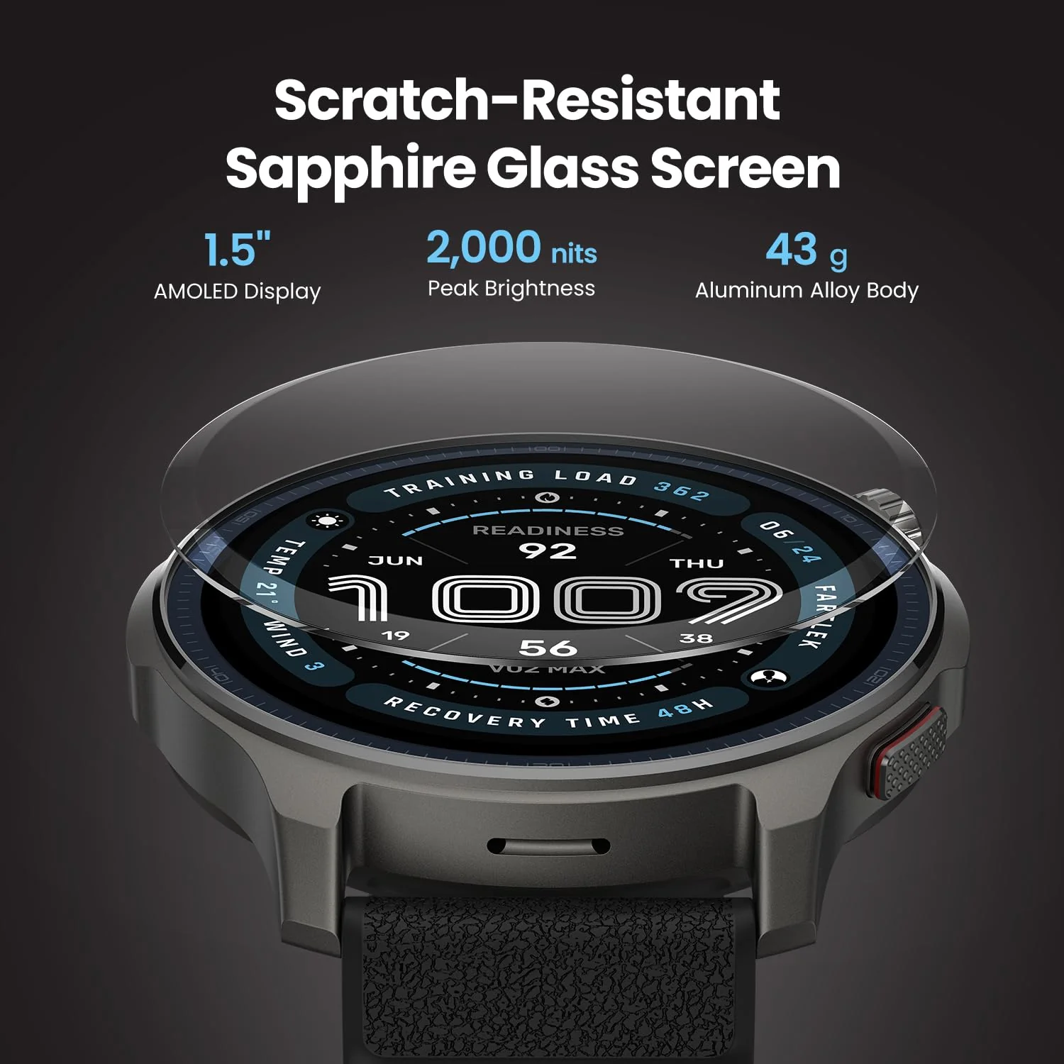 Amazfit Balance 2 - Reloj inteligente AMOLED con pantalla de cristal de zafiro de 1.850 - Image 2