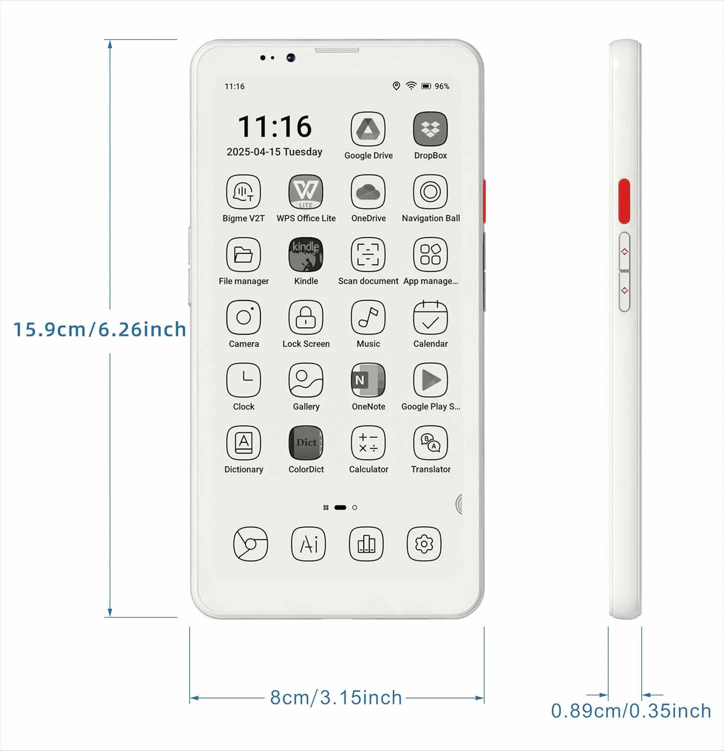 Bigme Celular de Tinta Electronica HiBreak Pro 6.13" – 5G, Procesador Dimensity 1080, 8GB/256GB y Cámara 20MP - Image 7