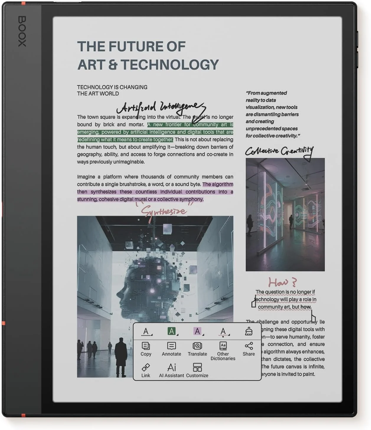 BOOX Tablet 10.3" Note Air 5 C: E Ink a Color para Notas Digitales, 6GB/64GB, Cuaderno Electrónico E-Paper