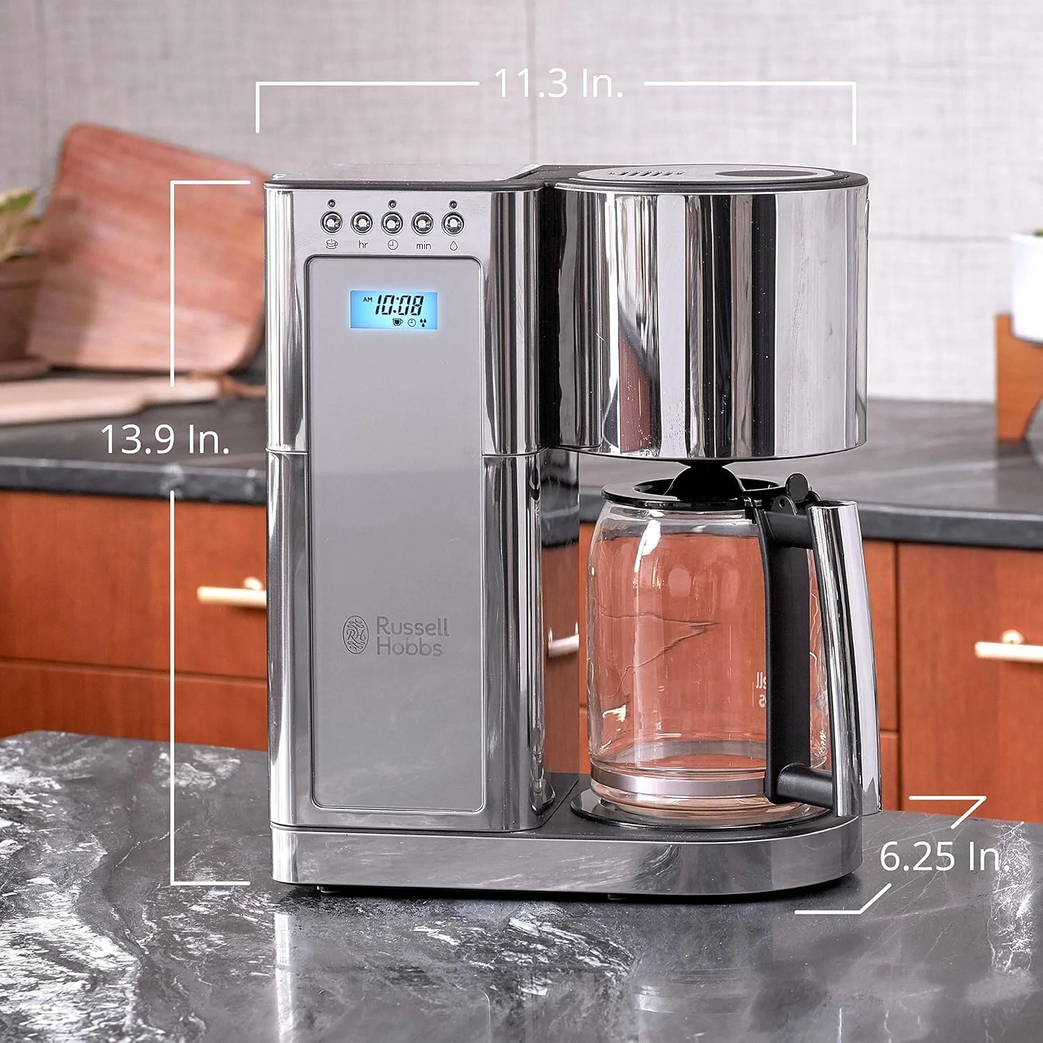 Cafetera Russell Hobbs Glass Series Silver | Programable 8 Tazas - Image 6