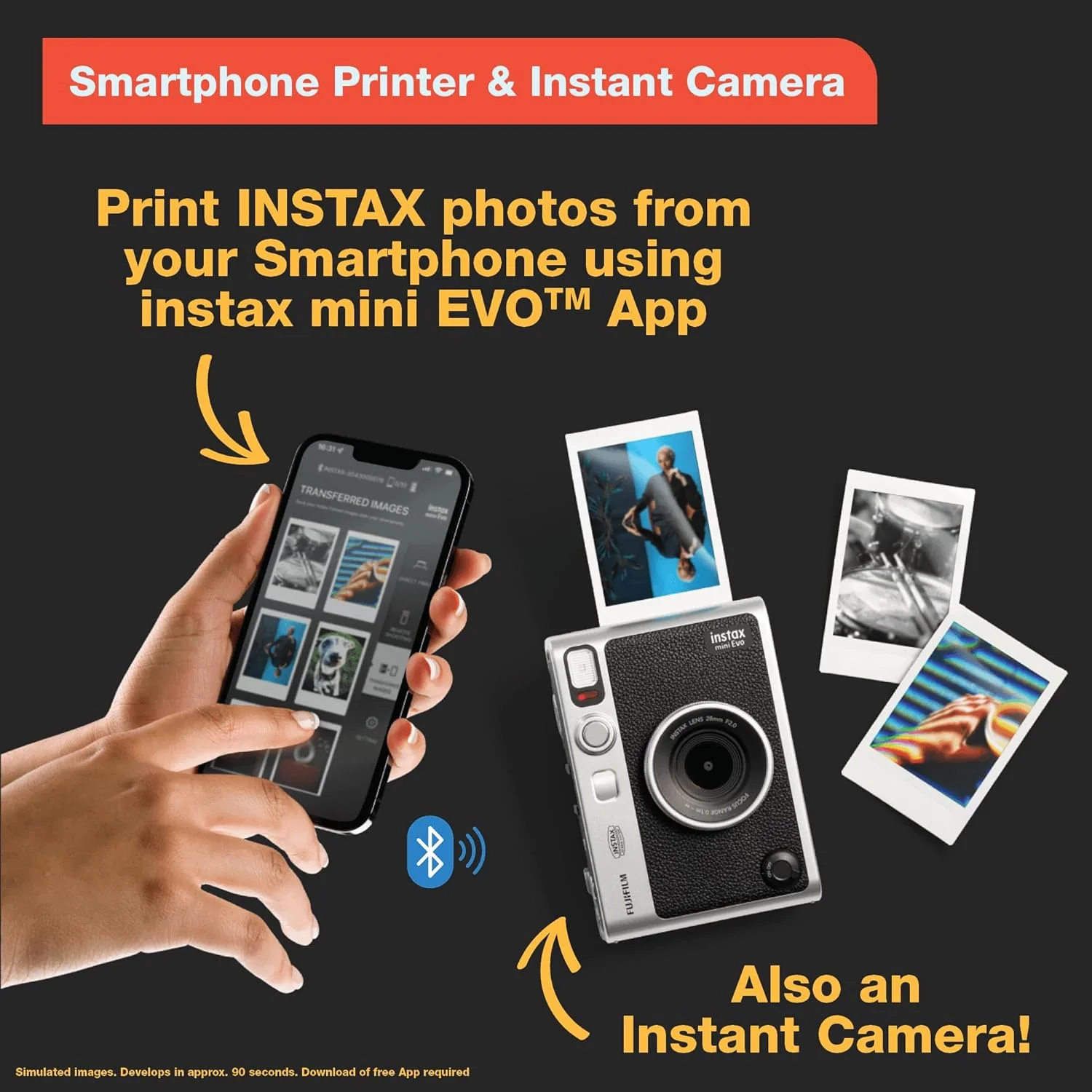 Cámara Híbrida Fujifilm Instax Mini Evo – Instantánea Digital con 100 Efectos Creativos, Bluetooth y Palanca de Impresión - Image 2
