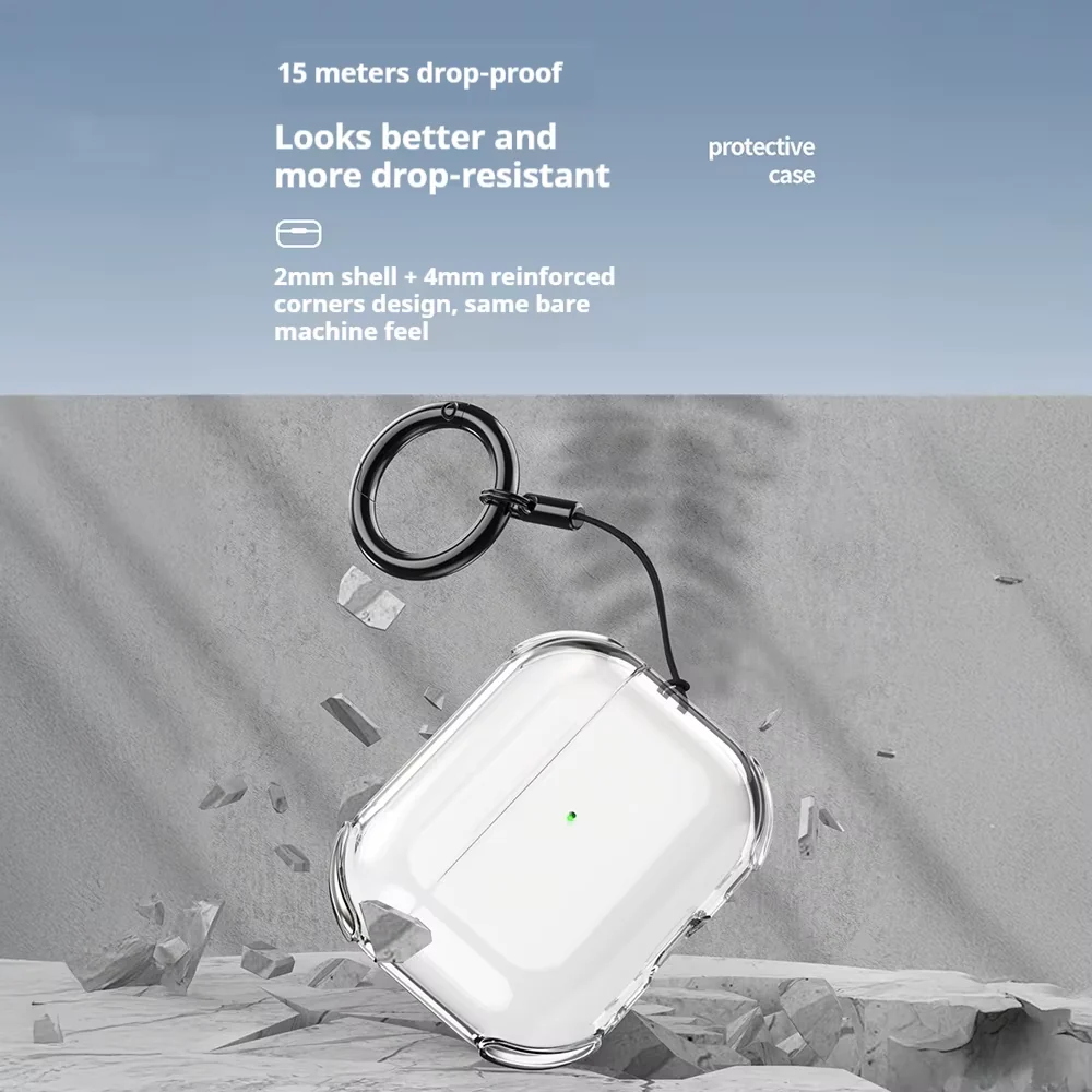 Carcasa Transparente Antigolpes para AirPods con Correa - Image 4