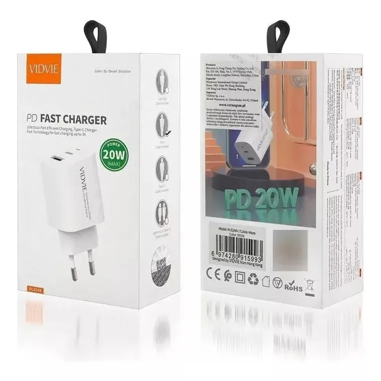 Cargador Carga Rapida 20w Usb Tipo C Par (DRP)