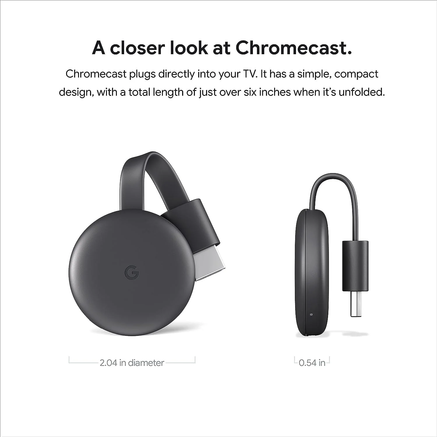 Chromecast - Dispositivo de transmisión con cable HDMI - Transmite programas, música, fotos y deportes desde tu teléfono a tu televisor, incluye funda y paño de limpieza (versión japonesa) - Compatible con EE. UU. - Image 9