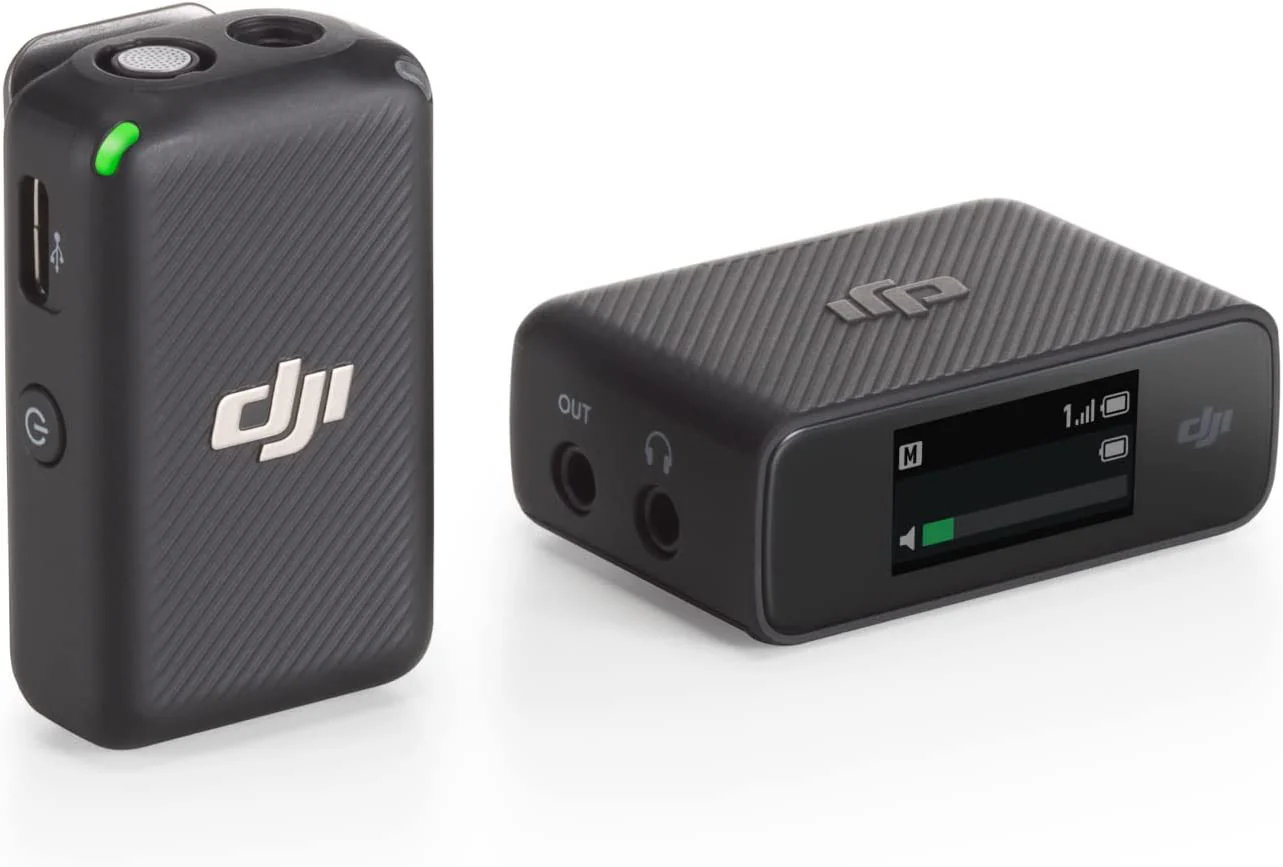 DJI Mic (1 TX + 1 RX): Micrófono Inalámbrico Lavalier Ultra-Ligero, Rango de 250m y 14 Horas de Grabación