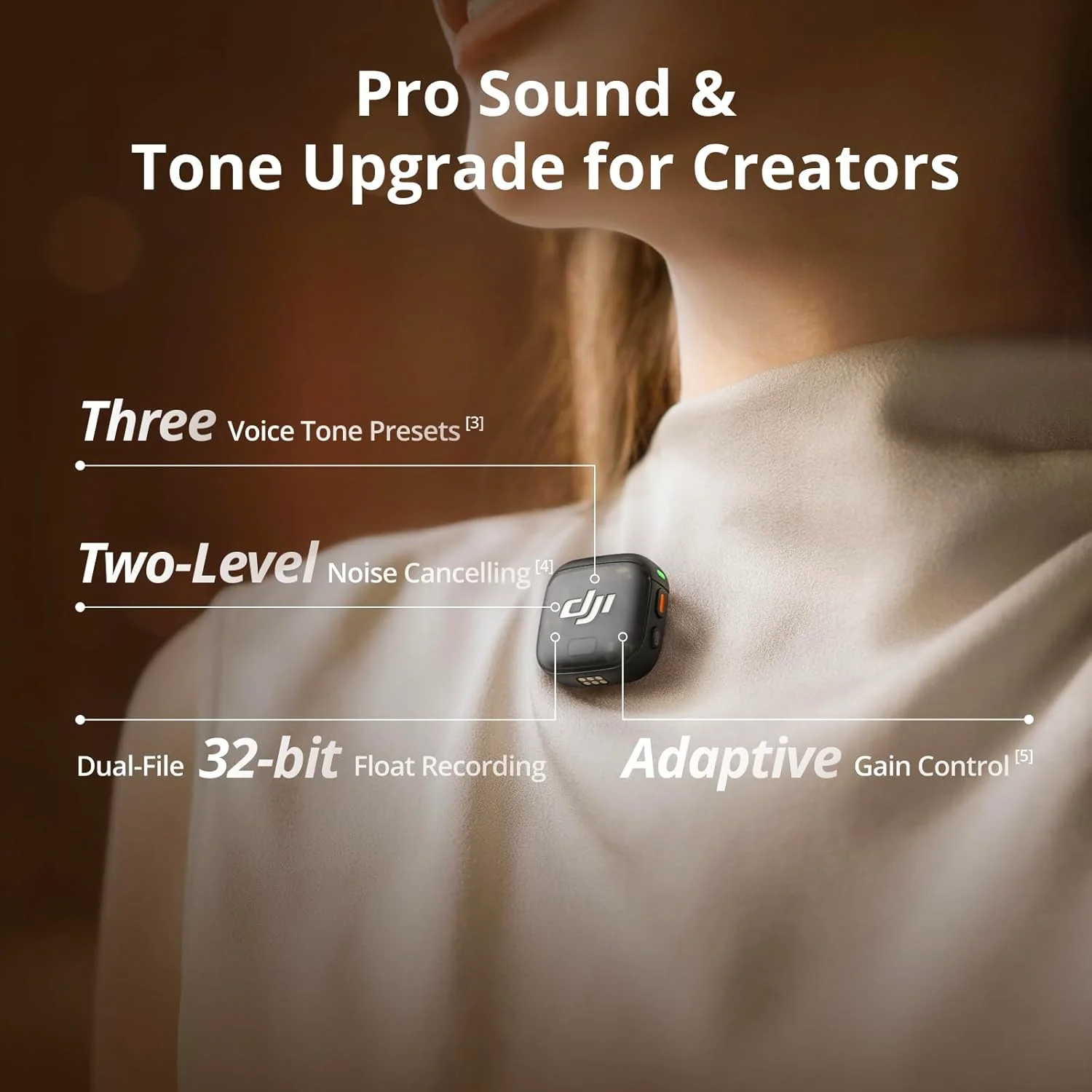 DJI Mic 3: Micrófono Inalámbrico Lavalier Ultraligero, Rango Extendido de 400m y Cancelación de Ruido - Image 4
