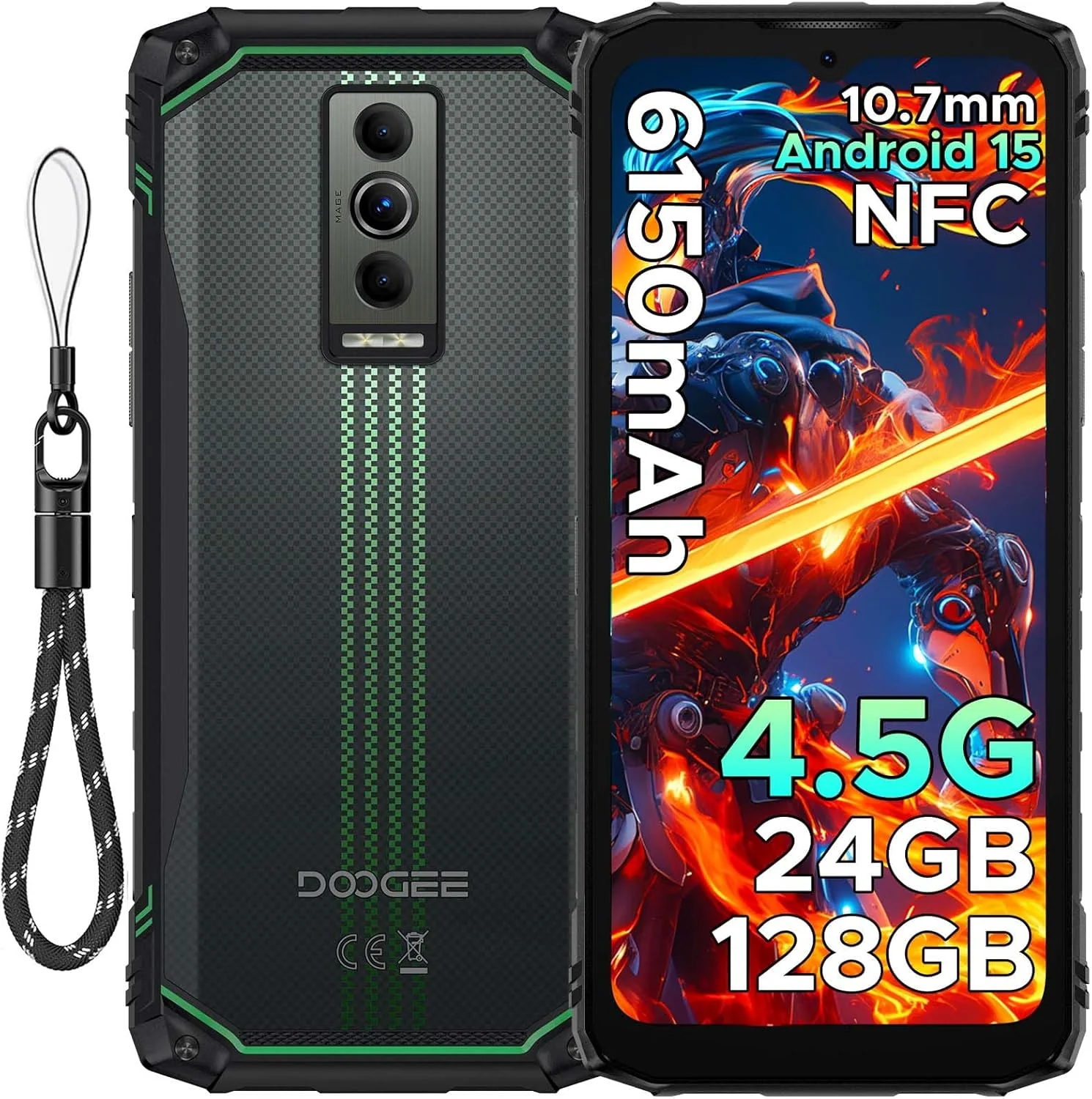 DOOGEE Blade 10 Energy (2025) Version Global Celular Indestructible Ultra Slim (10.7mm) y Batería 6150mAh | Android 15
