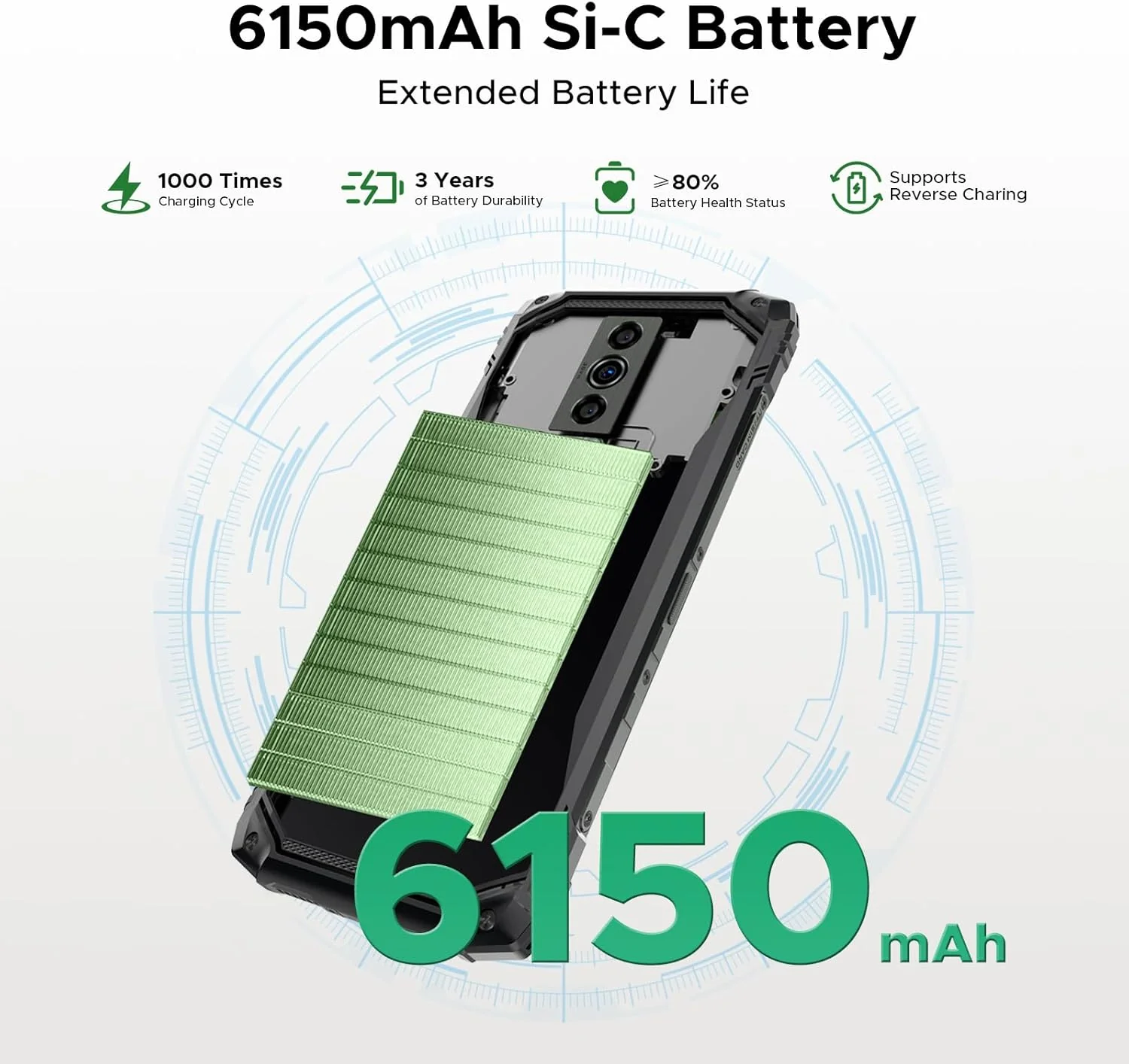 DOOGEE Blade 10 Energy (2025) Version Global Celular Indestructible Ultra Slim (10.7mm) y Batería 6150mAh | Android 15 - Image 3