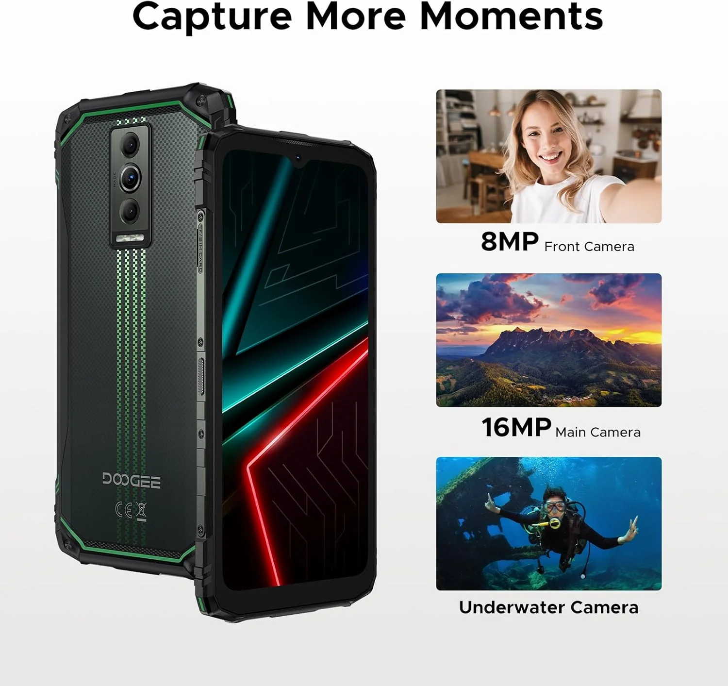 DOOGEE Blade 10 Energy (2025) Version Global Celular Indestructible Ultra Slim (10.7mm) y Batería 6150mAh | Android 15 - Image 7