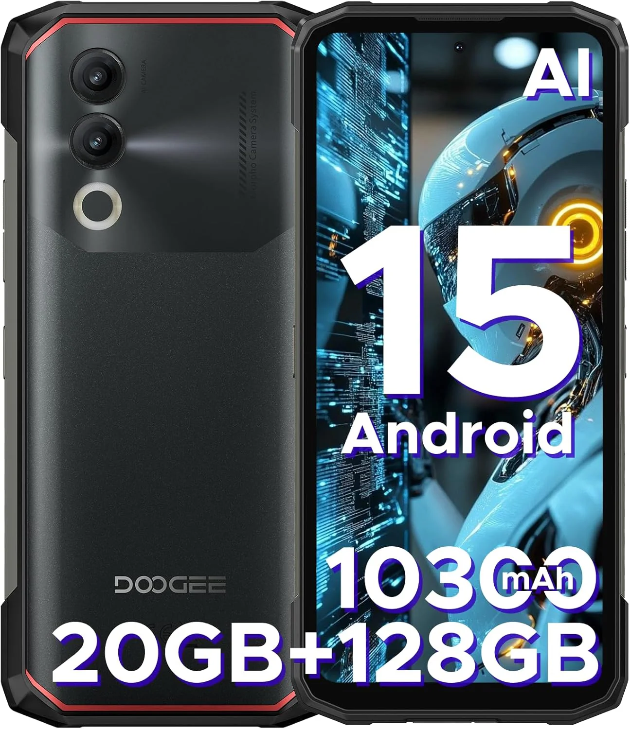 DOOGEE Blade 20 Version Global Celular Indestructible Batería Gigante 10300mAh y Android 15 | 128GB
