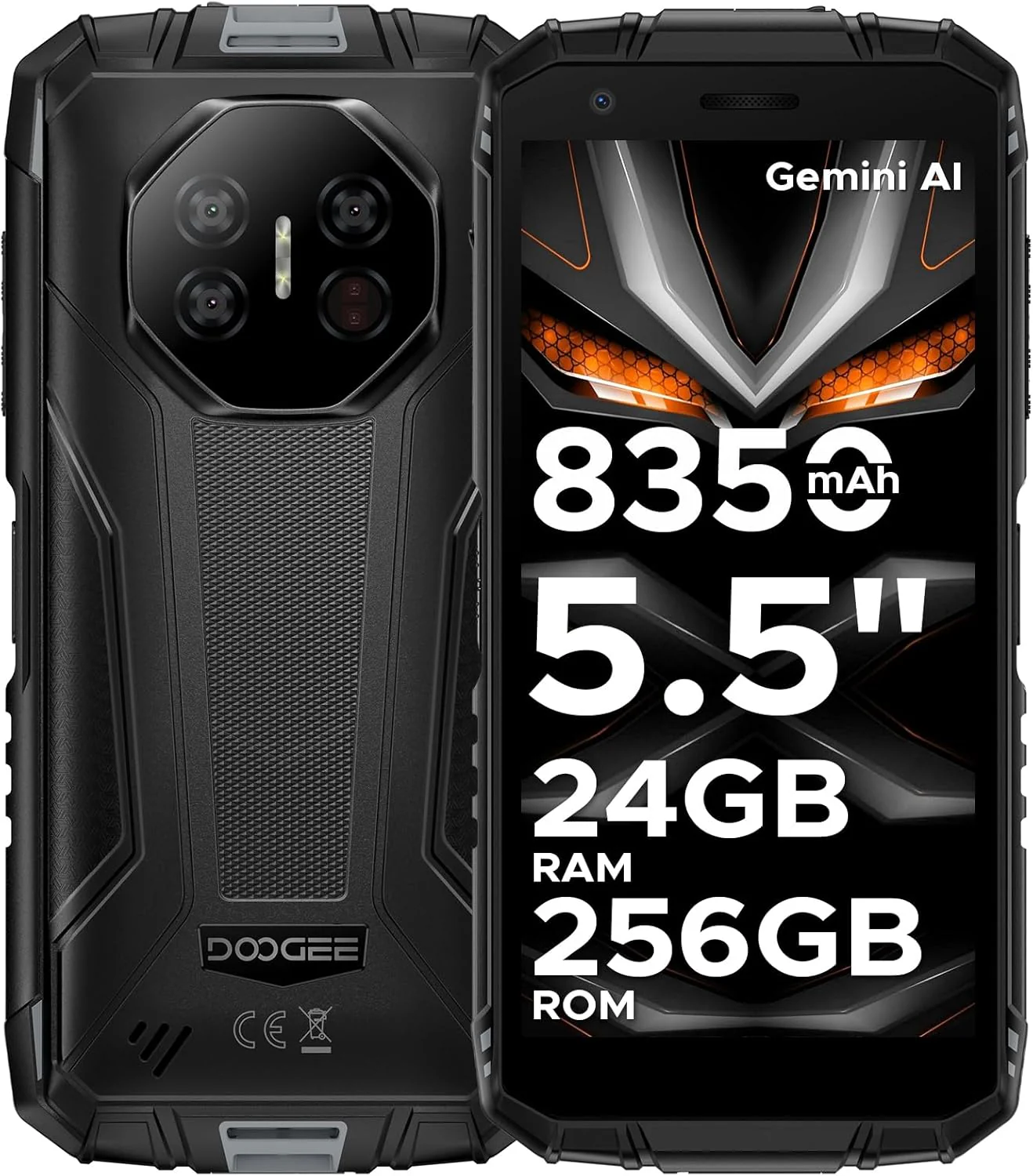DOOGEE Fire 3 Ultra Version Global - Celular Indestructible Compacto (5.5") con Visión Nocturna | 24GB RAM