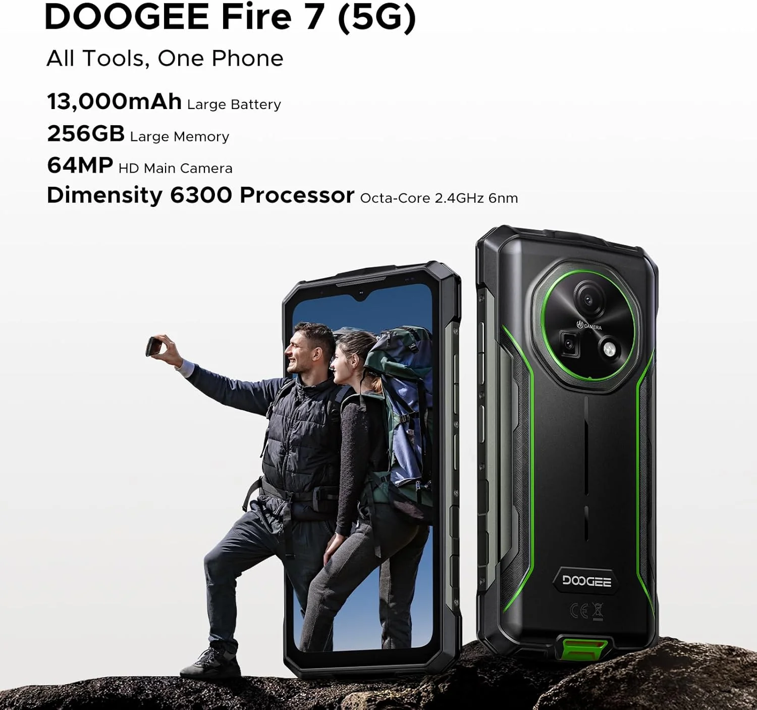 DOOGEE Fire 7 (2025) 5G Version Global - Celular Indestructible con Batería 13000mAh | 16GB+256GB - Image 2