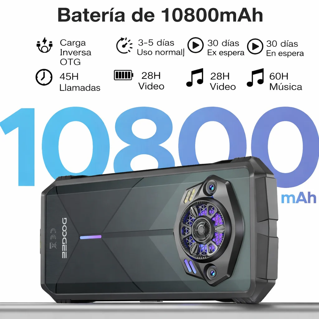 DOOGEE S Punk Version Global Celular Indestructible con 16GB RAM, 256GB, Altavoz 126dB y Android 14 - Image 4