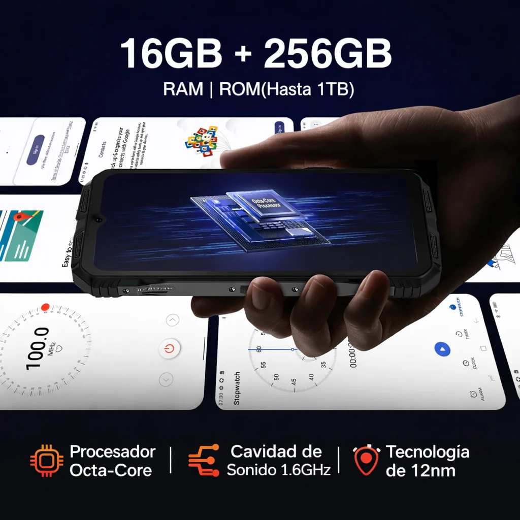 DOOGEE S Punk Version Global Celular Indestructible con 16GB RAM, 256GB, Altavoz 126dB y Android 14 - Image 5