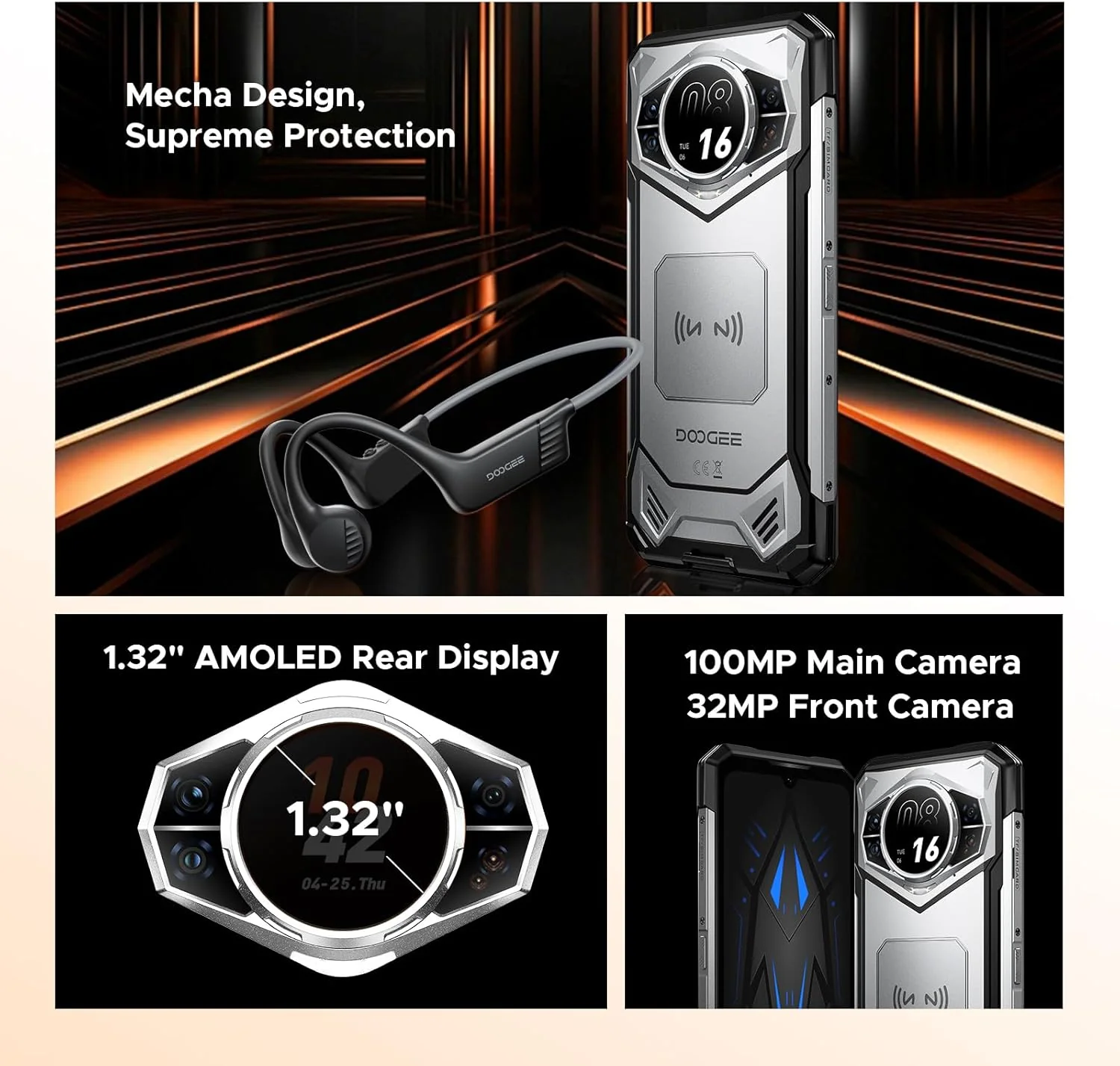 DOOGEE S200 5G Version Global Celular Indestructible Android 16, 100MP y Visión Nocturna (Doble Pantalla) - Image 3