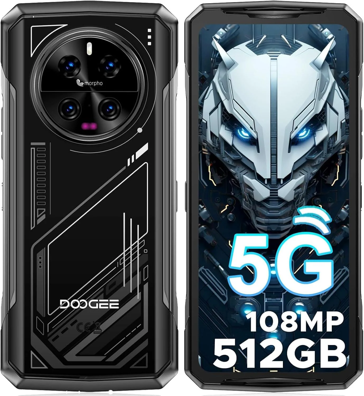 DOOGEE V40 5G Version Global - Celular Indestructible (4nm) con WiFi 6E | 32GB RAM y 512GB