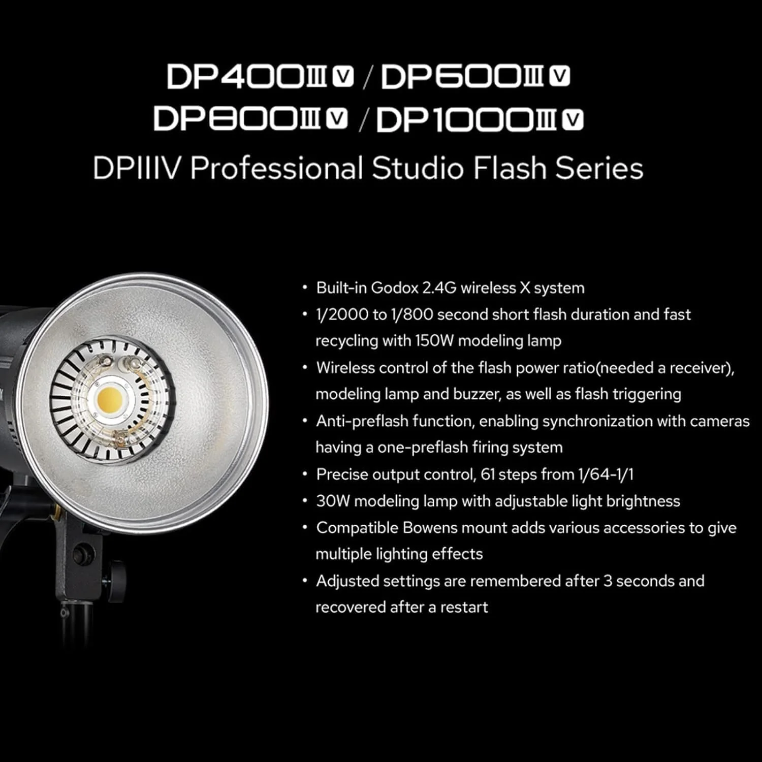 Flash de Estudio Godox DP600III-V 600Ws | Luz LED 30W - Image 4