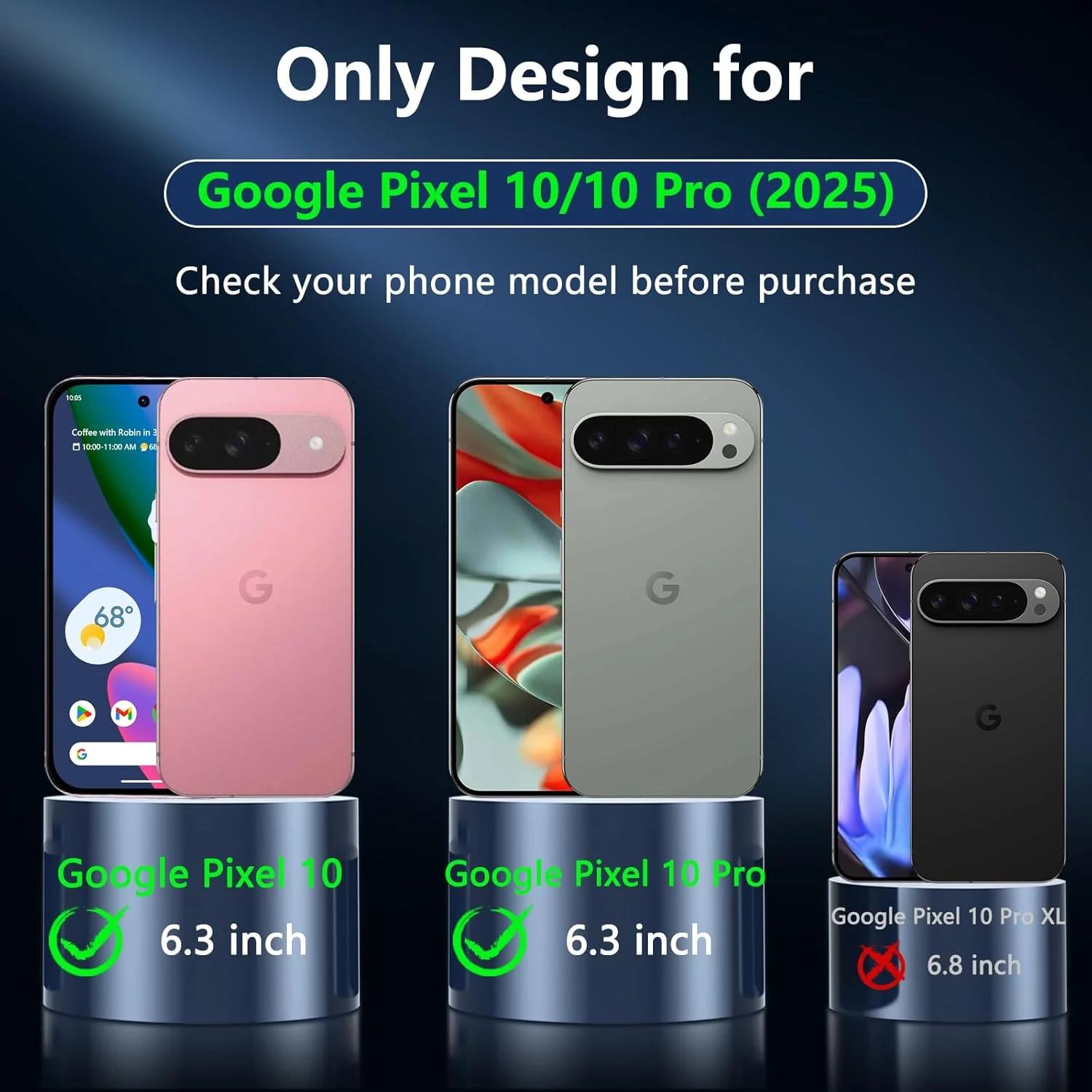Funda para Google Pixel 10/10 Pro compatible con Magsafe con vidrio templado, [A prueba de golpes, militar], magnética, translúcida, delgada, protectora para Pixel 10/Pixel 10 Pro, verde - Image 2