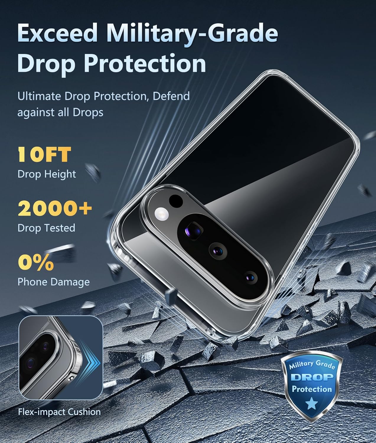 Funda para Google Pixel 10: Funda para Pixel 10 Pro, Google 9/9 Pro, transparente, delgada y resistente, anticaídas, antigolpes y antiarañazos, transparente. - Image 4