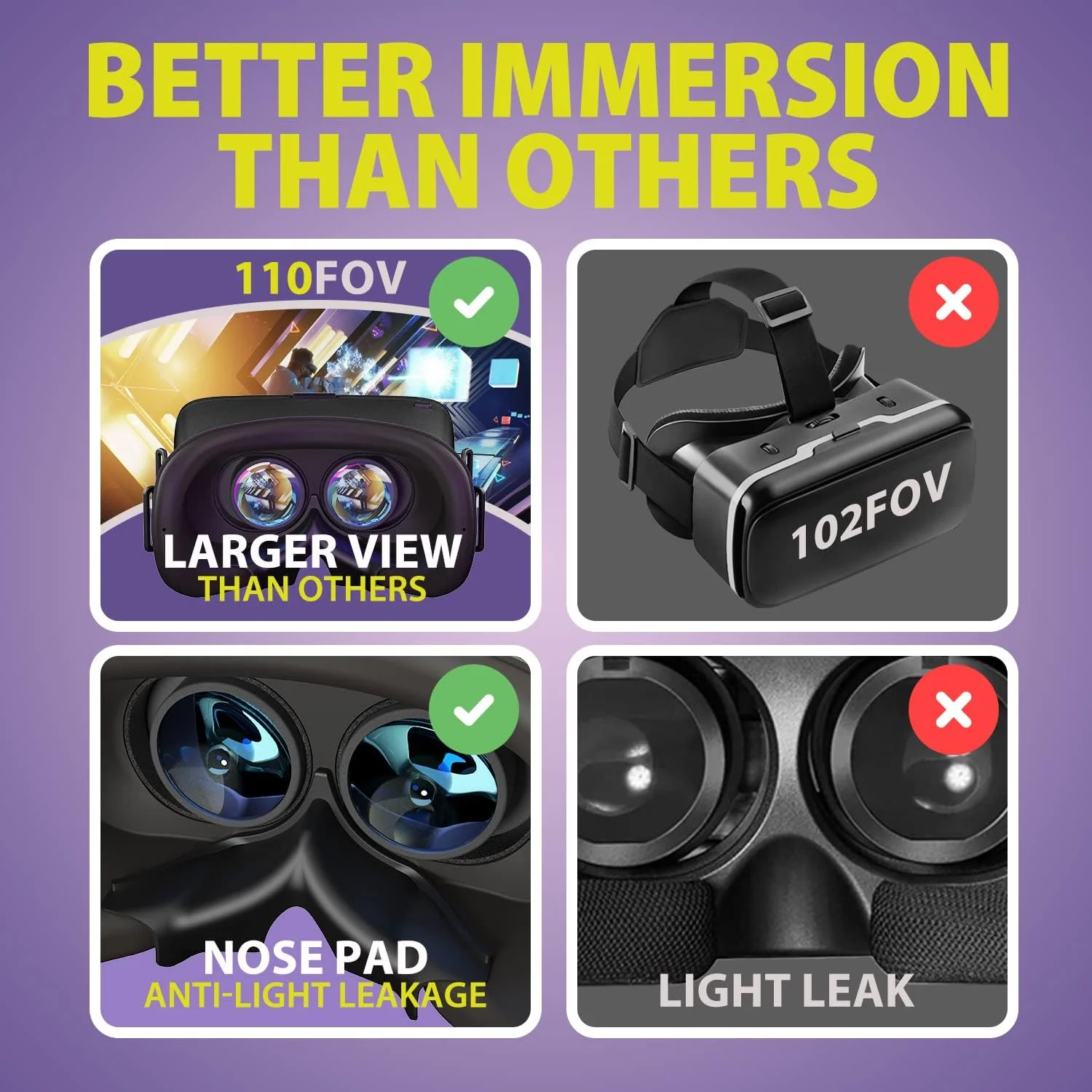Gafas de realidad virtual V5 para teléfono con controlador, lentes HD con protección contra ojos azules, campo de visión de 110°, compatibles con iPhone 17/16/15/14/13/12/11, Samsung y Android - Negro - Image 6