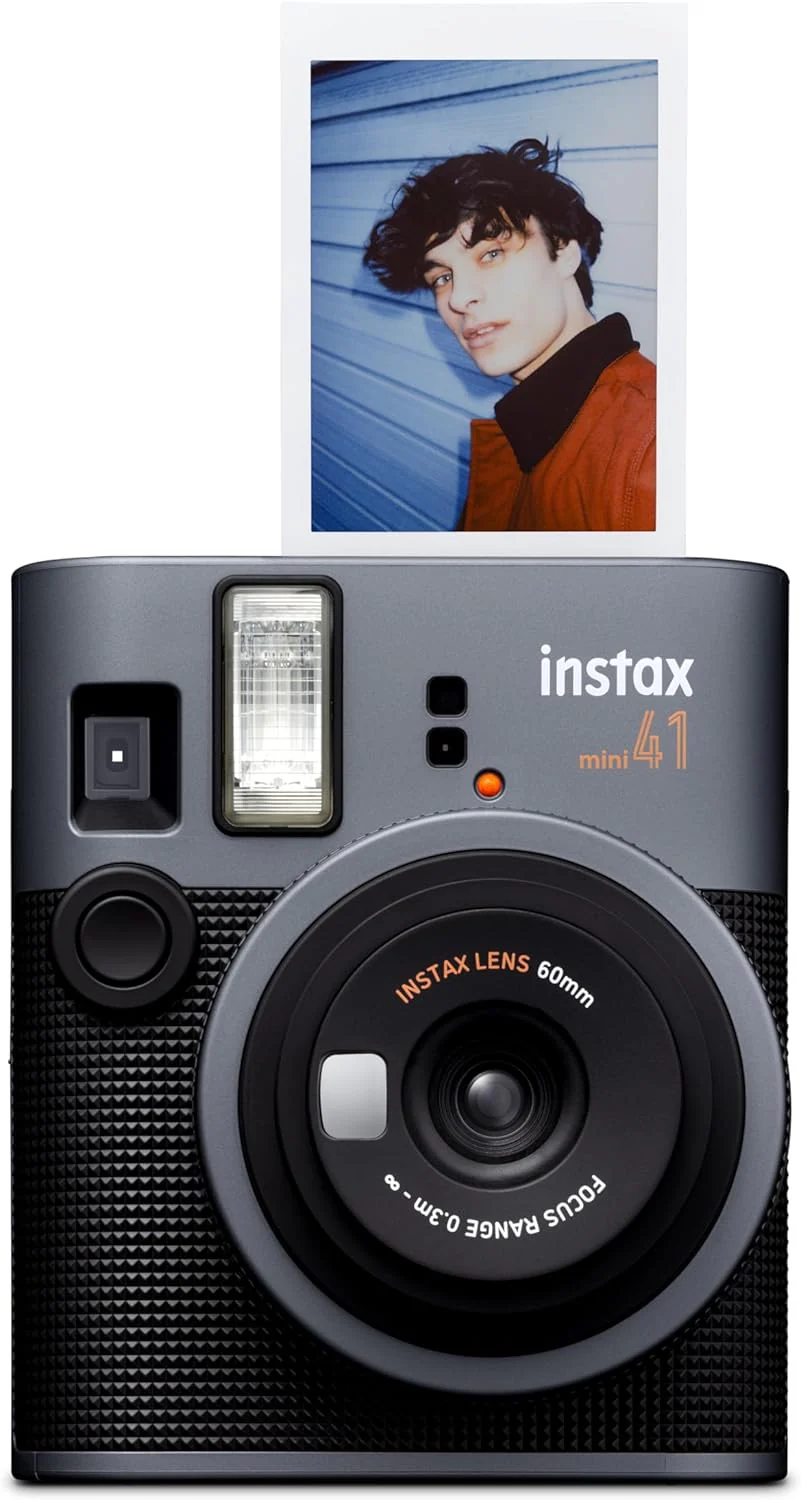 Cámara Instantánea Fujifilm Instax Mini 41 – Diseño Retro Texturizado con Corrección de Paralaje y Exposición Automática