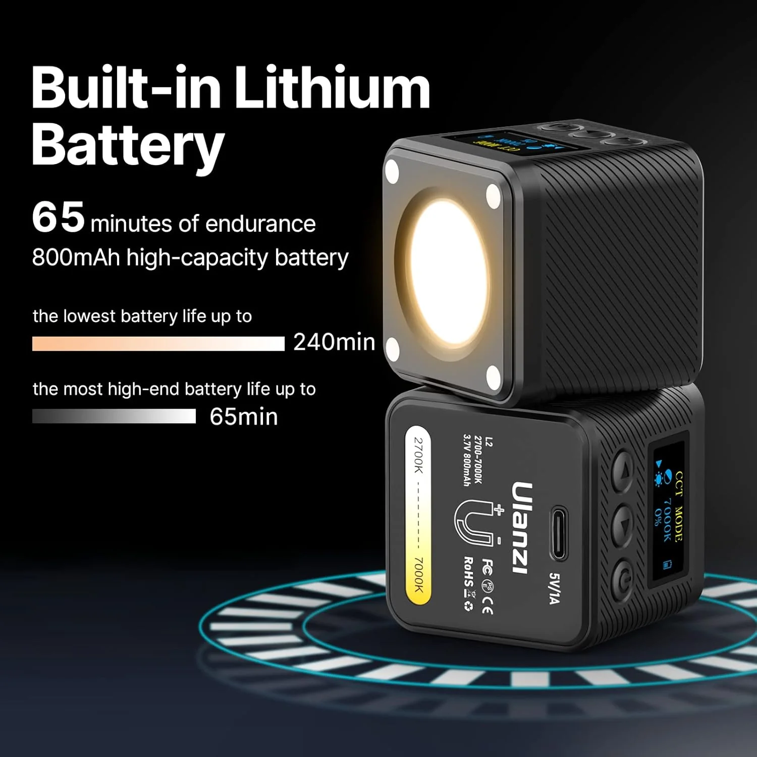 ULANZI L2 - Luz de video COB bicolor mini cubo - Image 2