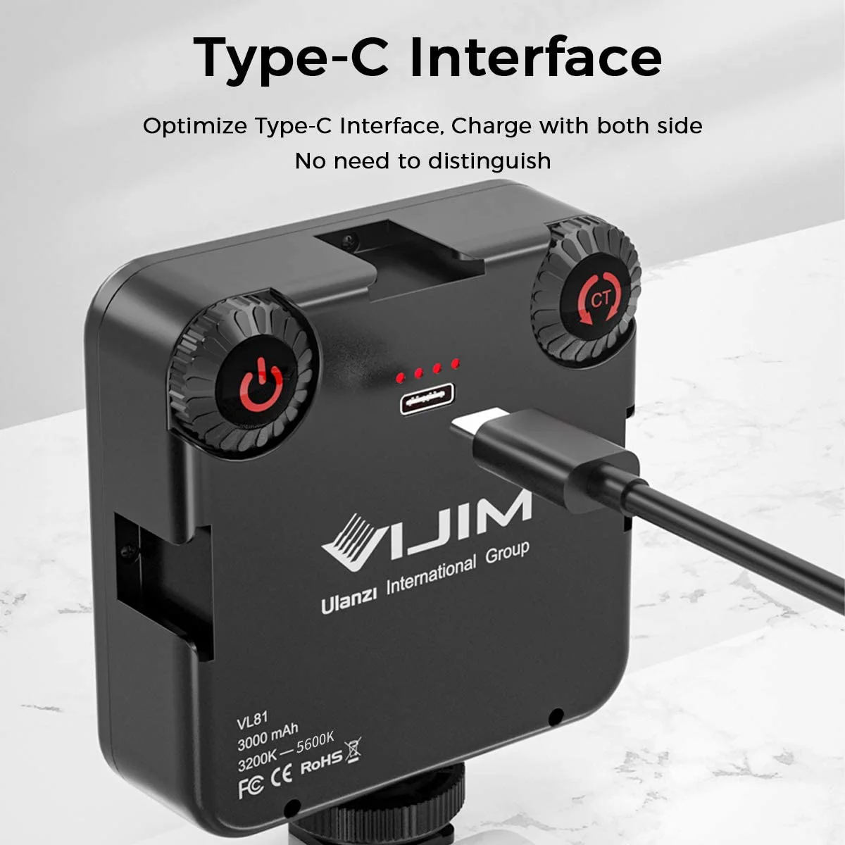 ULANZI VL-81 3000mAh - Luz de video LED bicolor con caja de luz - Image 5