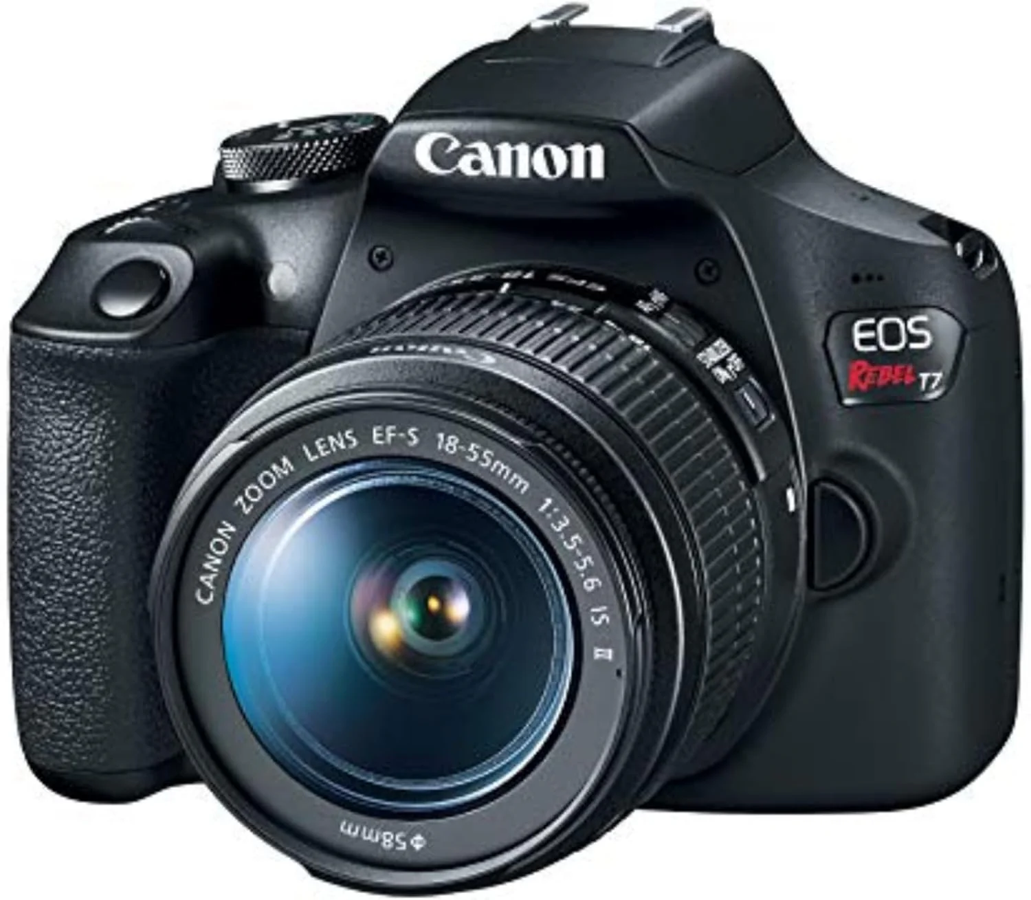 Canon EOS Rebel T7 Cámara DSLR con lente de 18-55mm | Wi-Fi integrado | Sensor CMOS de 24.1 MP | Procesador de imagen DIGIC 4+ y videos Full HD