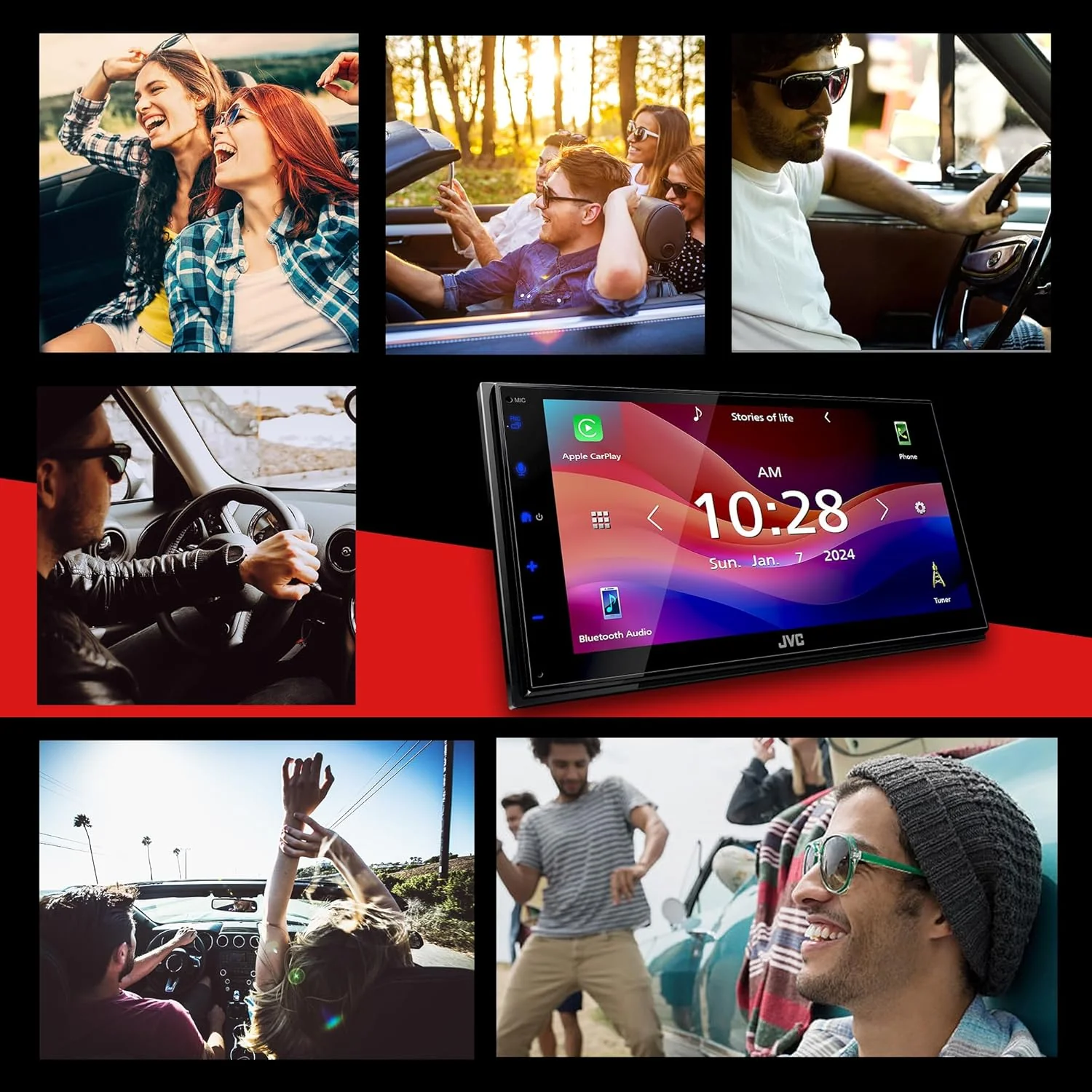 Radio Auto JVC KW-M595BT 6.8" WSVGA | CarPlay y Android Auto - Image 9