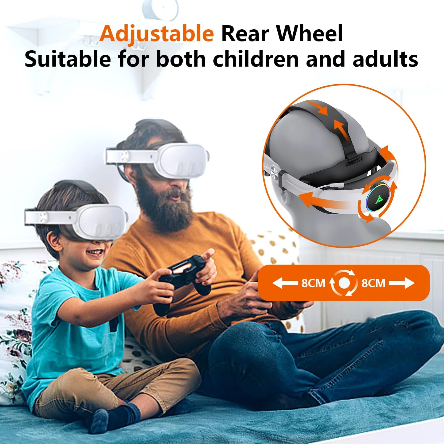 Auriculares VR RGB para Oculus/Meta Quest 3/3S, correa para la cabeza con batería de 10 000 mAh, correa Elite recargable que extiende el tiempo de reproducción de 4 a 6 horas y es ajustable para auriculares VR compatibles con accesorios Quest 3/3S. - Image 6