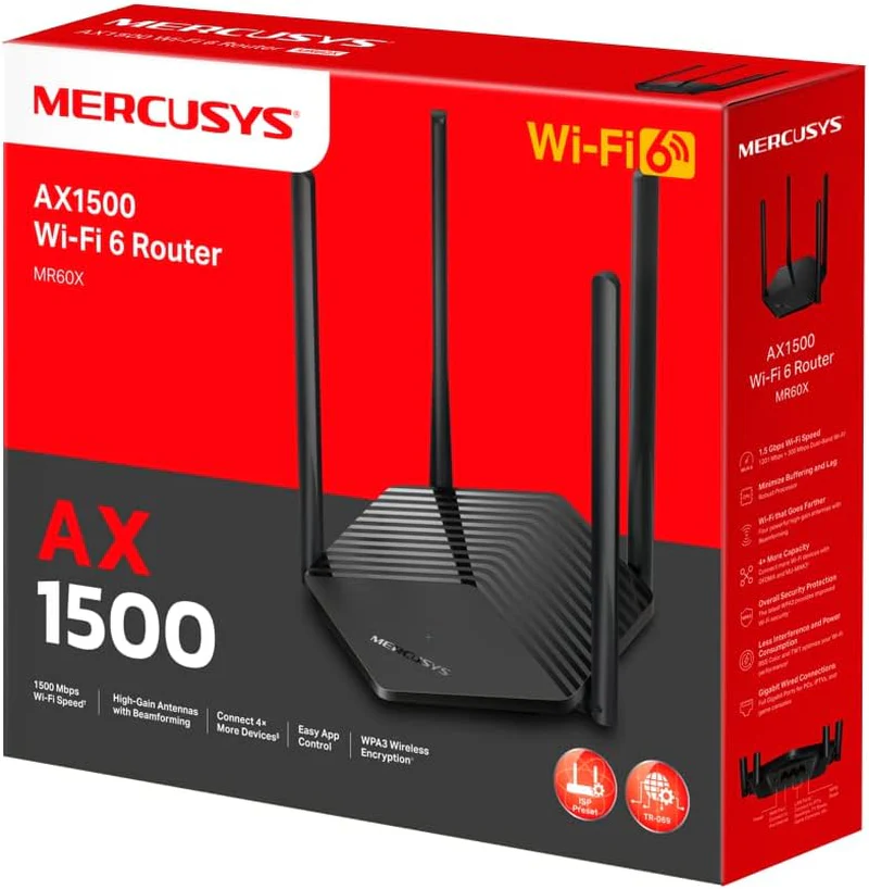 Router Mercusys MR60X | Wi-Fi 6 AX1500 Dual Band | Gigabit - Image 4