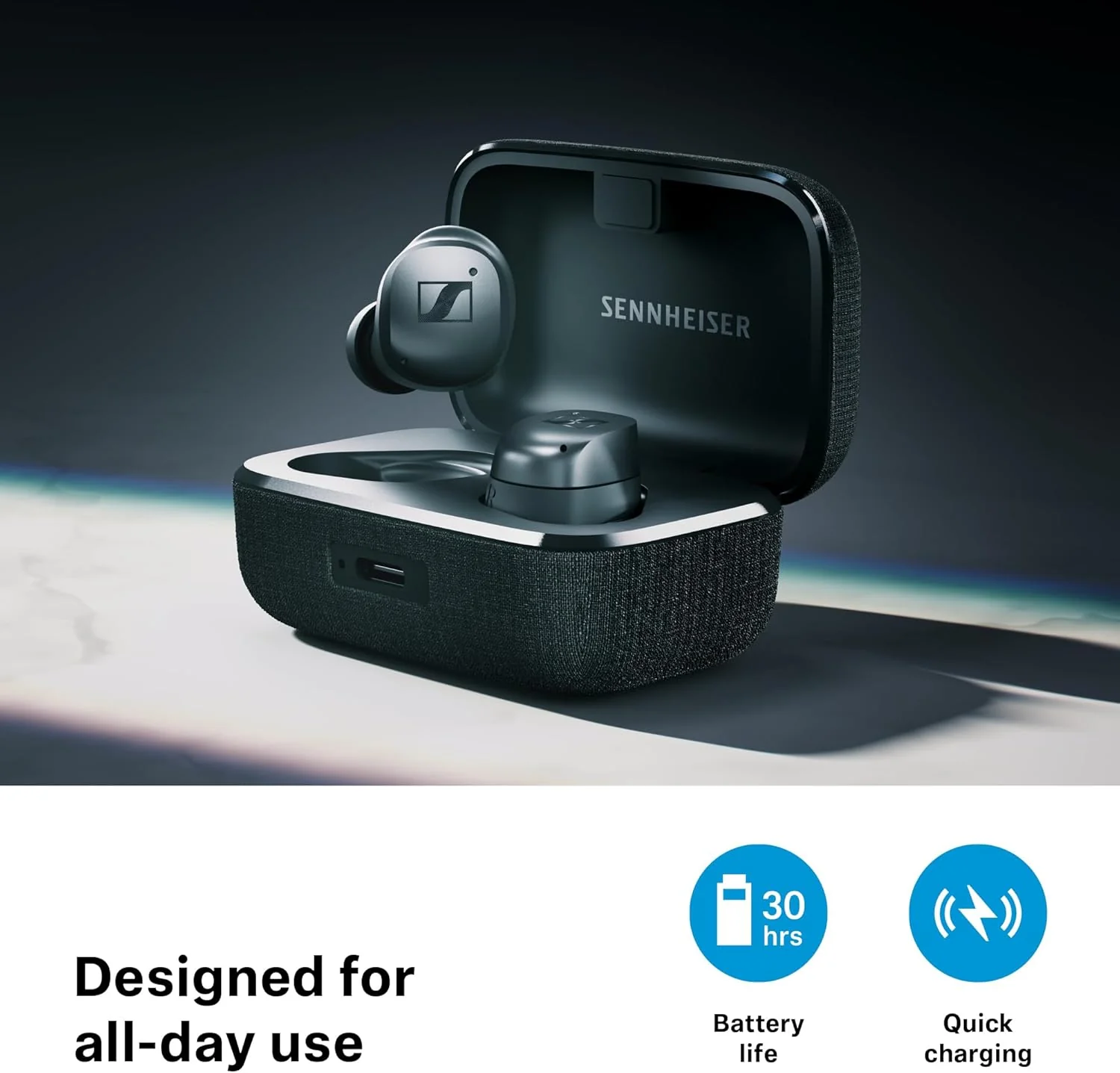 Sennheiser MOMENTUM True Wireless 4: Audífonos In-Ear Bluetooth 5.4 con ANC Adaptativa, 30h de Batería y Sonido Nítido (Seminuevo) - Image 7