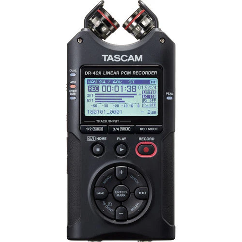 TASCAM Grabadora de campo portátil de 4 pistas DR-40X