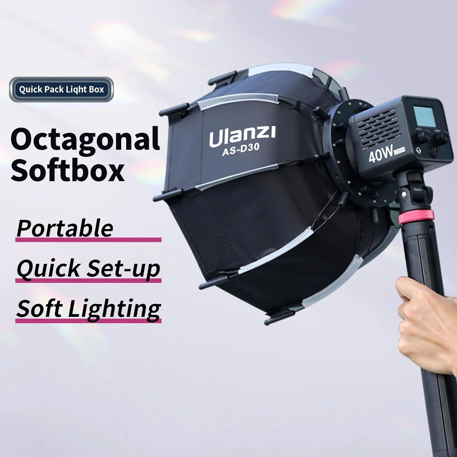 Ulanzi AS-D30 - Mini Bowens Mount Octagonal Softbox Octogonal Speedlite - Image 2