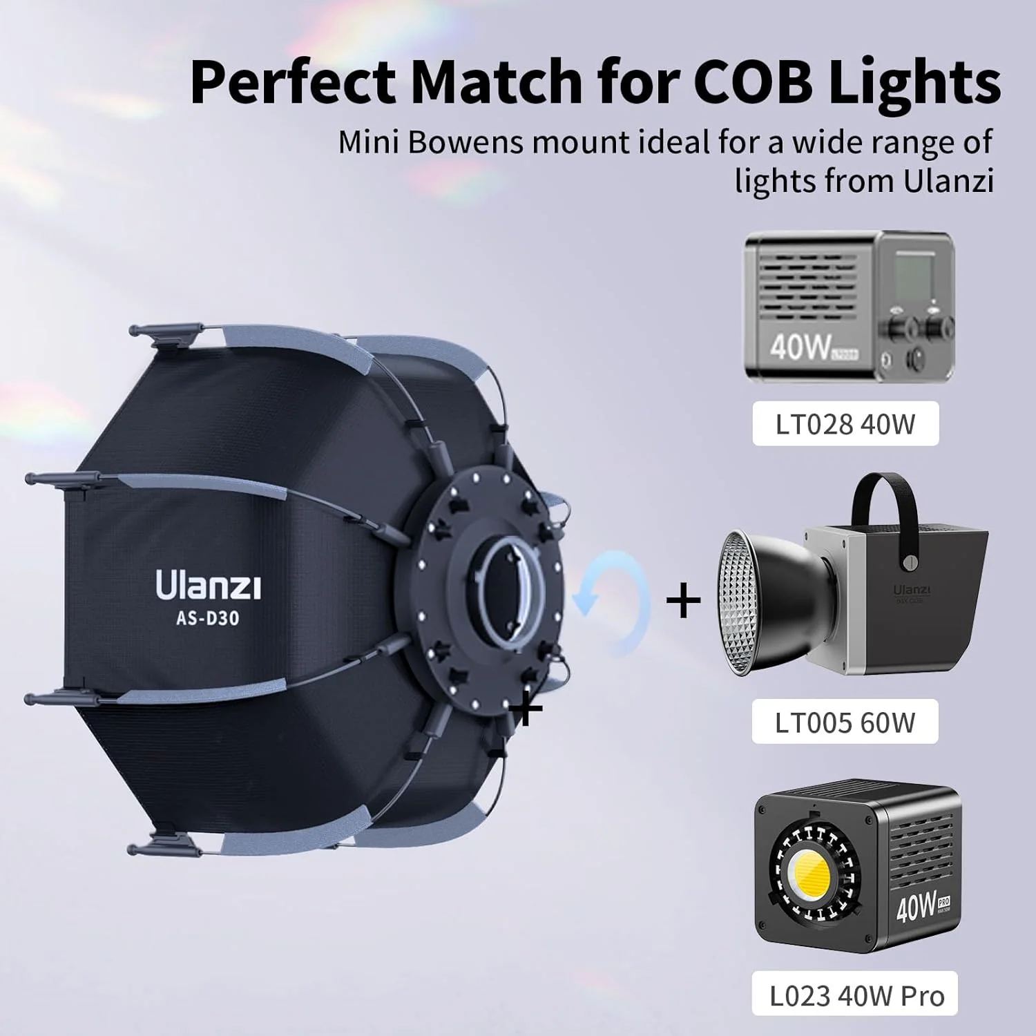 Ulanzi AS-D30 - Mini Bowens Mount Octagonal Softbox Octogonal Speedlite - Image 3