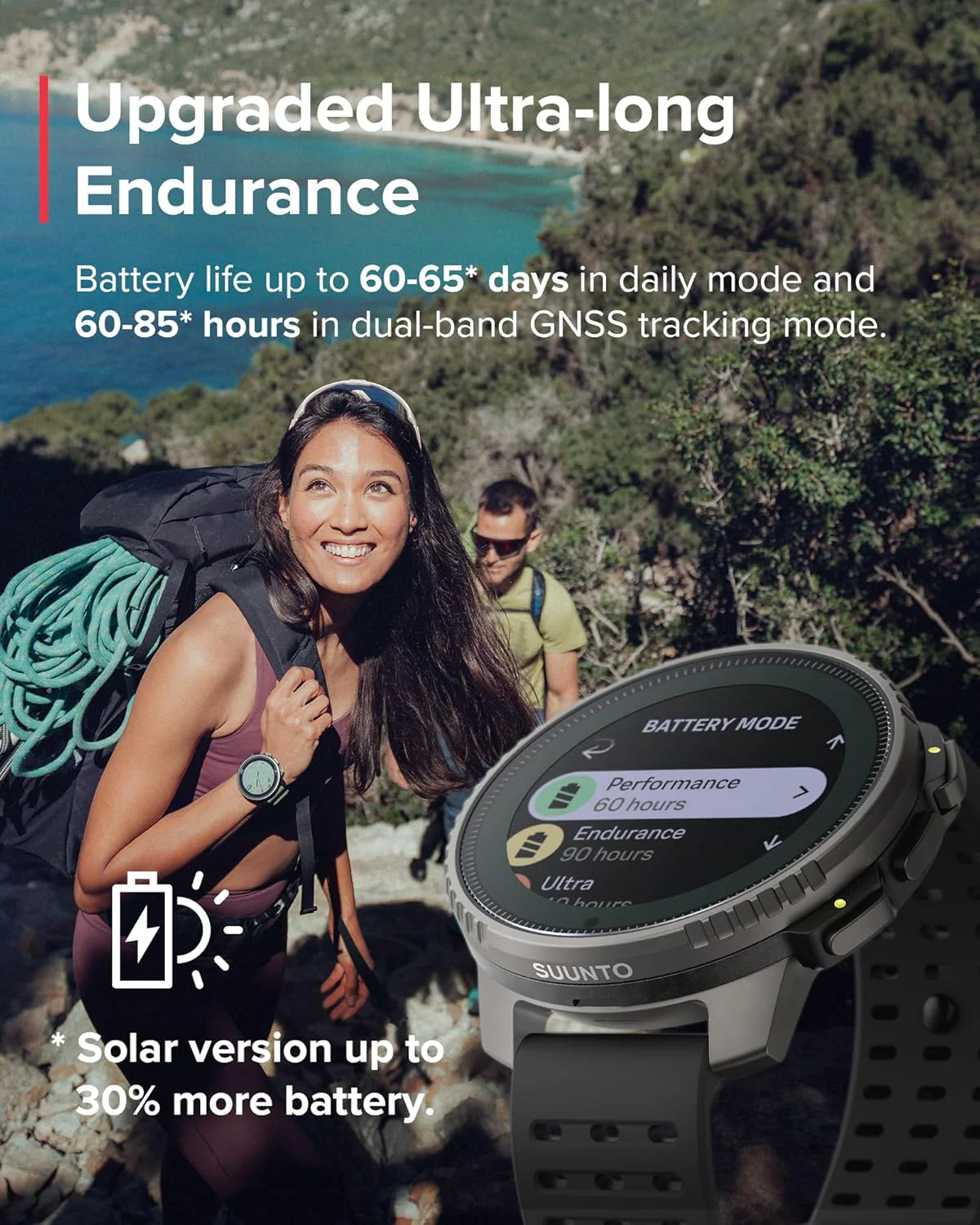 Suunto Reloj GPS Vertical Solar – Mapas Offline, Dual-Band y Carga Solar - Image 3