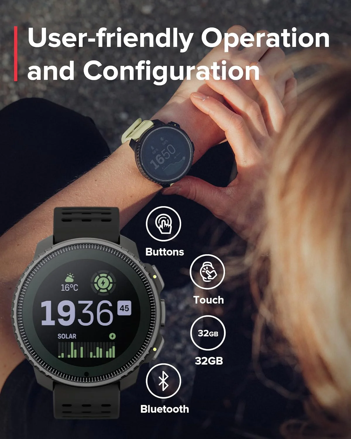 Suunto Reloj GPS Vertical Solar – Mapas Offline, Dual-Band y Carga Solar - Image 5