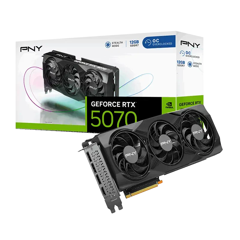PNY GeForce RTX 5070 12GB Overclocked Triple Fan GPU