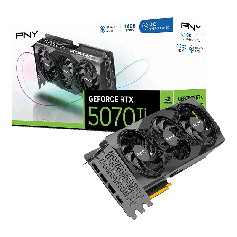 PNY GeForce RTX 5070Ti 16GB Overclocked Triple Fan GPU
