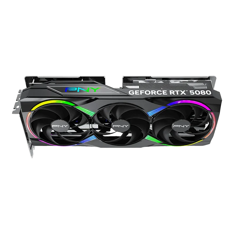 PNY GeForce RTX 5080 16GB ARGB Overclocked Triple Fan GPU - Image 6