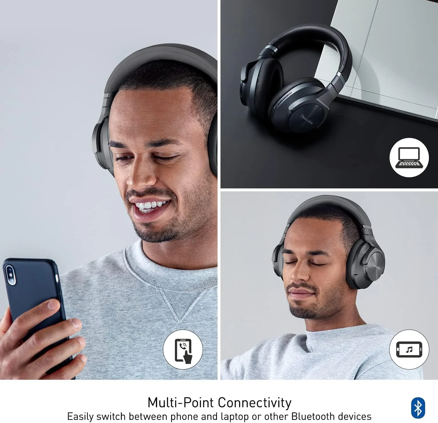 Technics Audífonos EAH-A800 – Noise Cancelling Híbrido, Sonido Hi-Fi y Batería 50h - Image 3